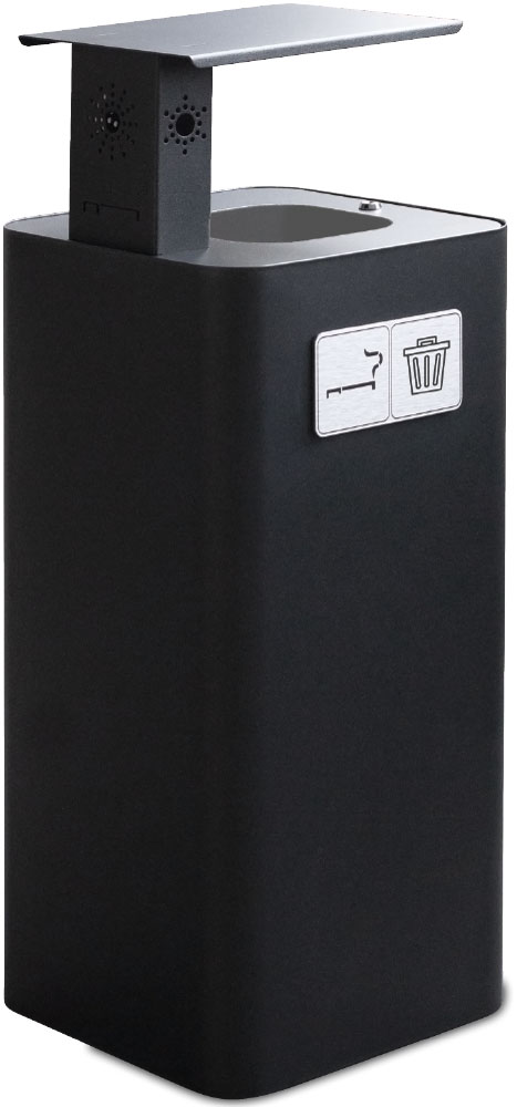 100L Trash Bin with Ashtray for Outdoor Use