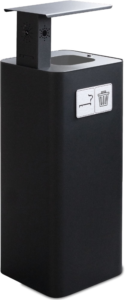 60L Trash Bin with Ashtray for Outdoor Use